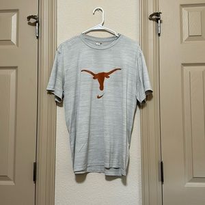 **Texas Longhorns Baseball Team Issued** White Nike Dri-fit Practice Shirt